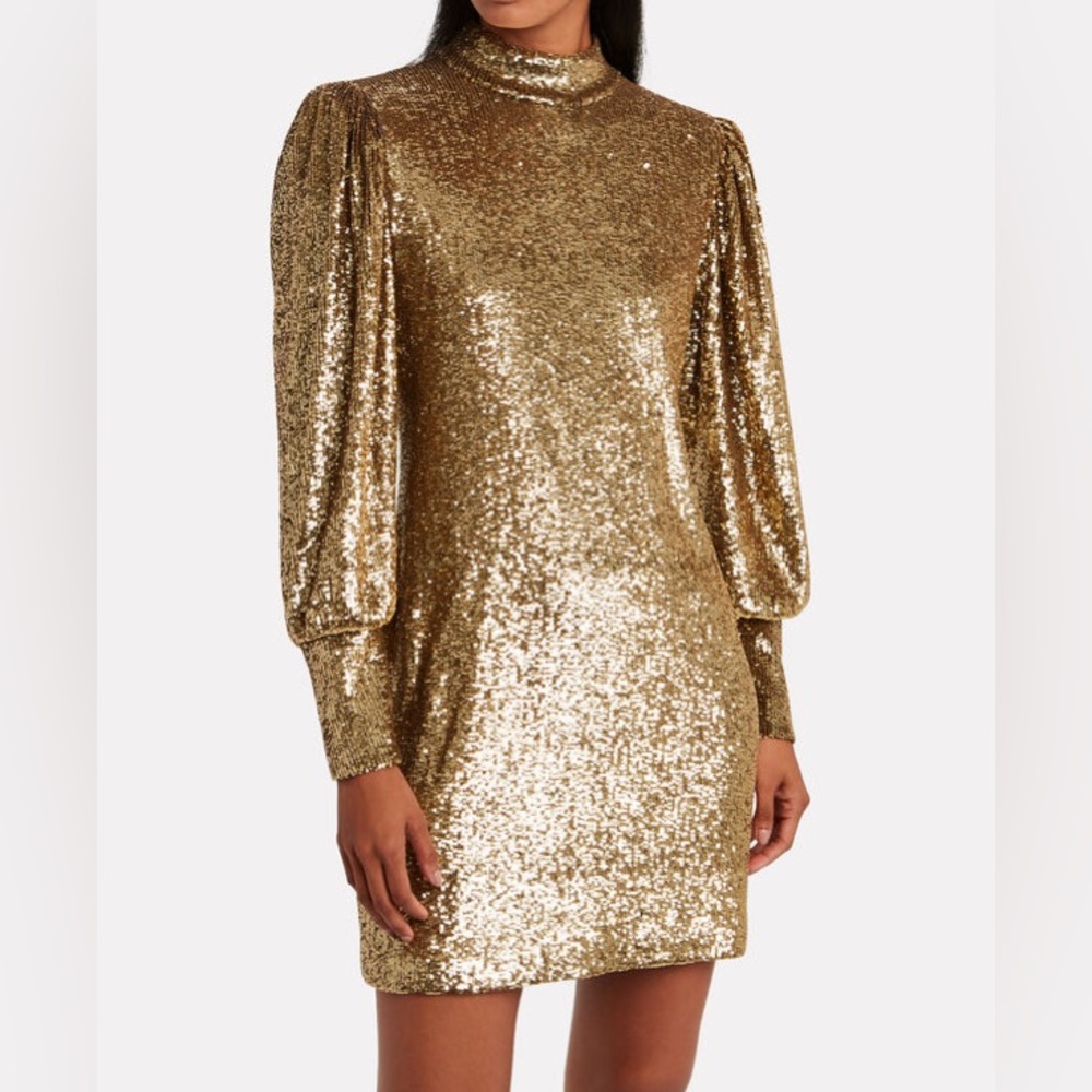 Gold A.L.C. sequin shift dress